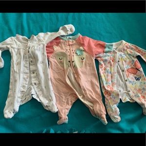 Three girls newborn sleepers. CARTERS GERBER